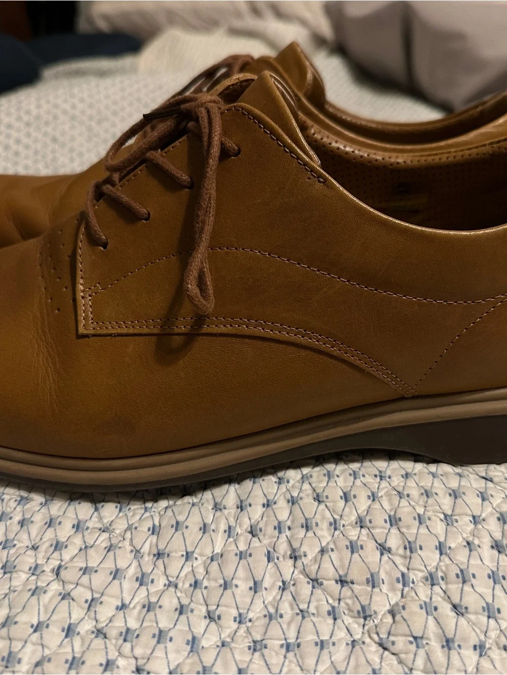 Amberjack Men’s The Original Full Grain Leather Dress Shoes Honey Tan Size 13